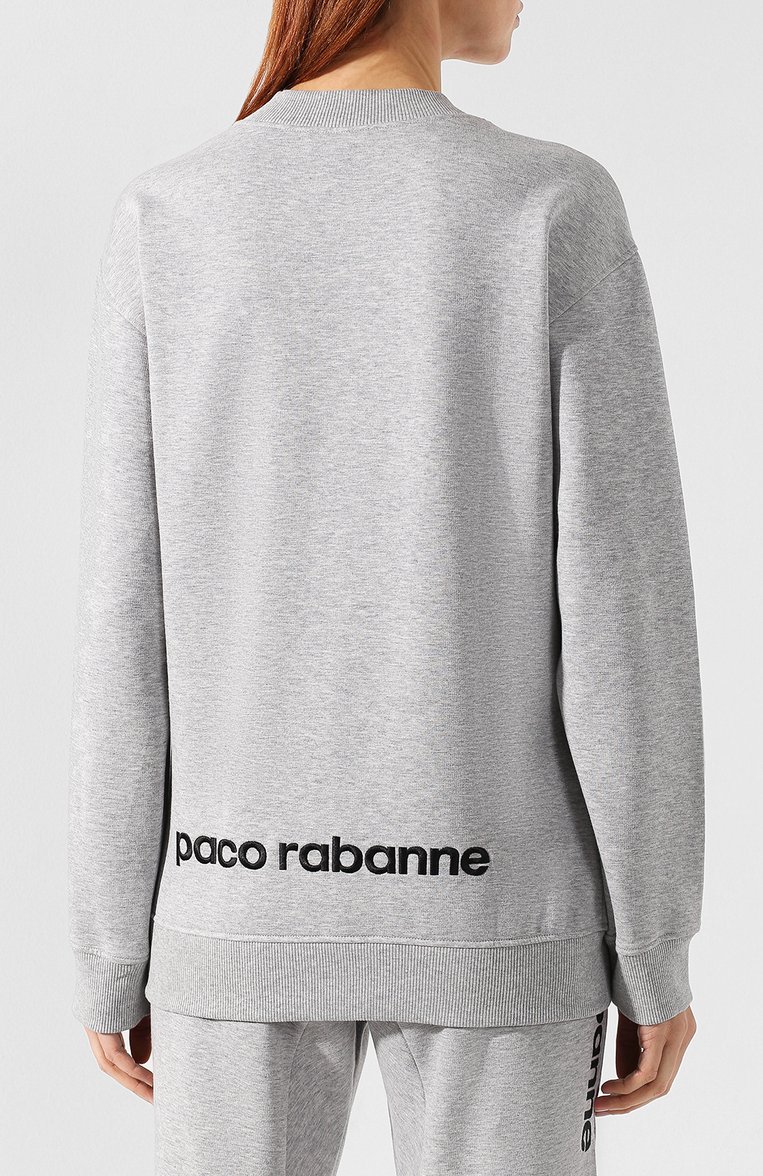 Хлопковый пуловер с круглым вырезом PACO RABANNE, арт. 18HJT0745C00002, фото 1