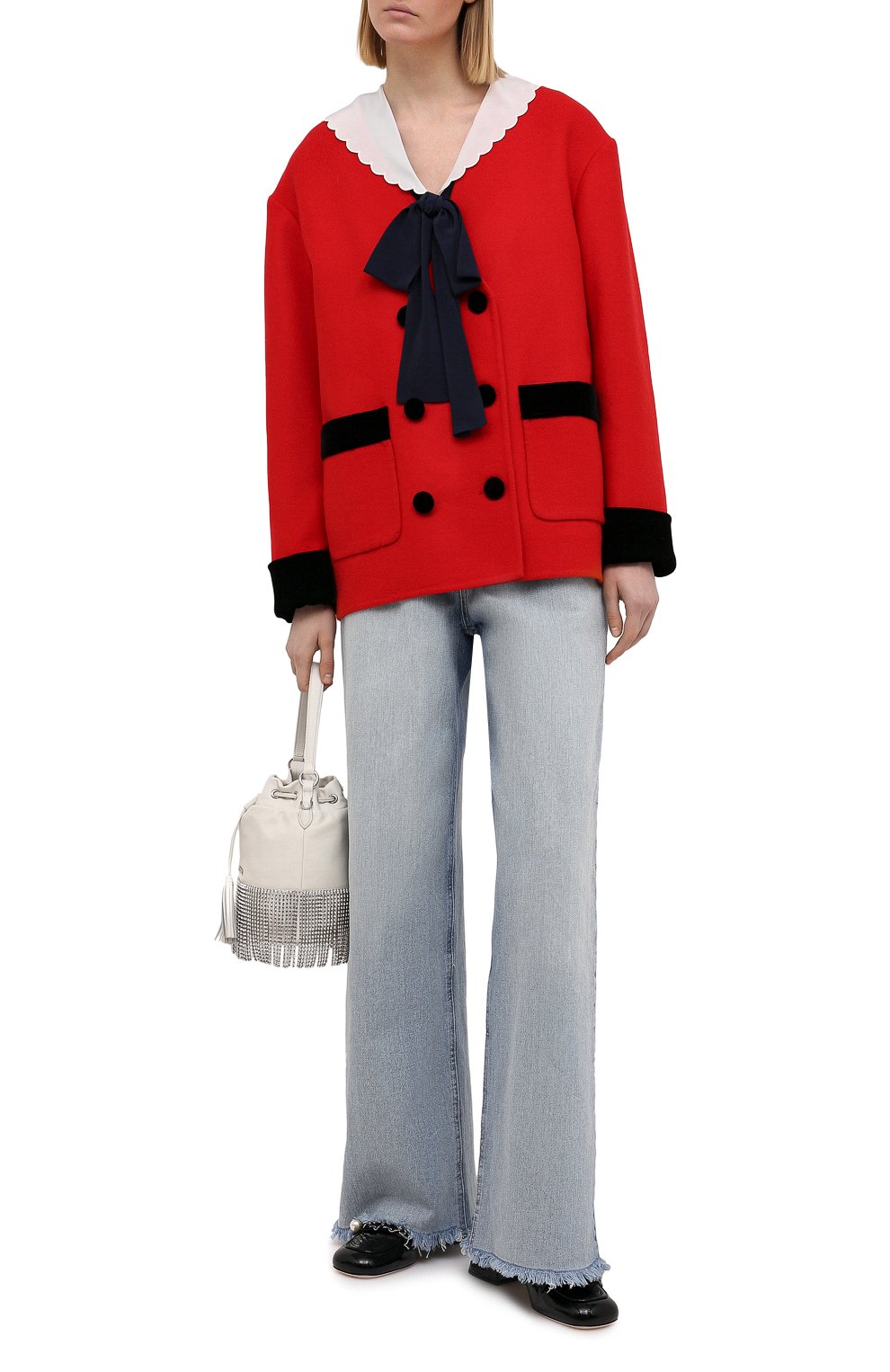 Шерстяной жакет MIU MIU красного цвета по цене 230000 руб., арт. MH1649-LC0-F0604, фото 2 Шерстяной жакет MIU MIU, арт. MH1649-LC0-F0604, фото 2