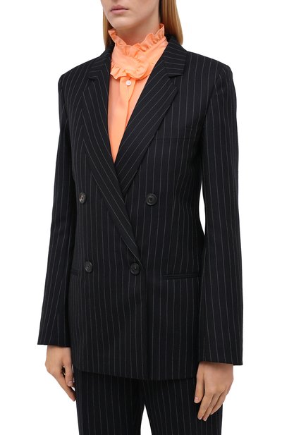 Шерстяной жакет VICTORIA BECKHAM темно-синего цвета по цене 191000 руб., арт. 1320WJK001572C, фото 4 Шерстяной жакет VICTORIA BECKHAM, арт. 1320WJK001572C, фото 4