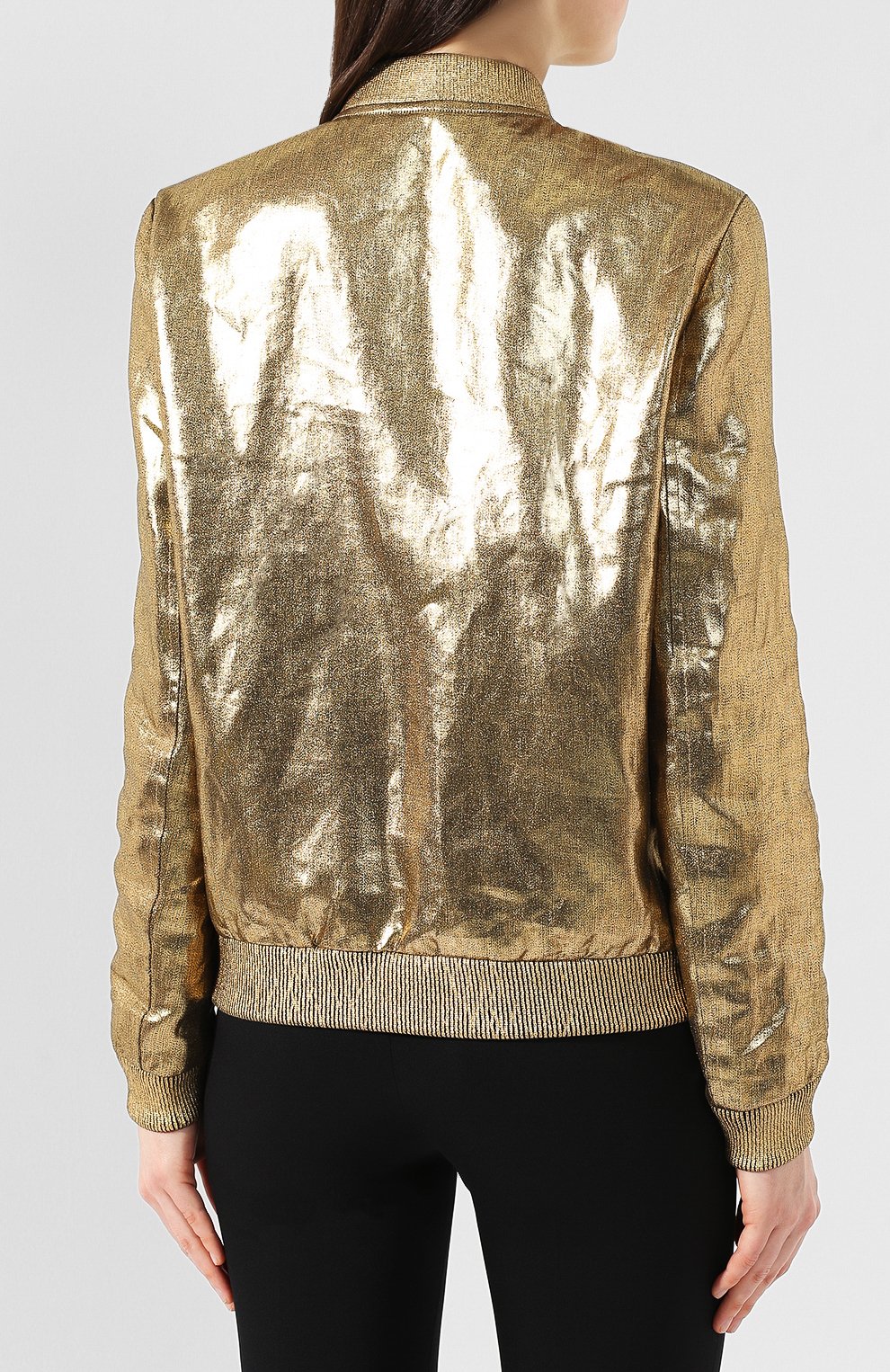 Бомбер из смеси хлопка и льна SAINT LAURENT, арт. 571757/Y645U, фото 4