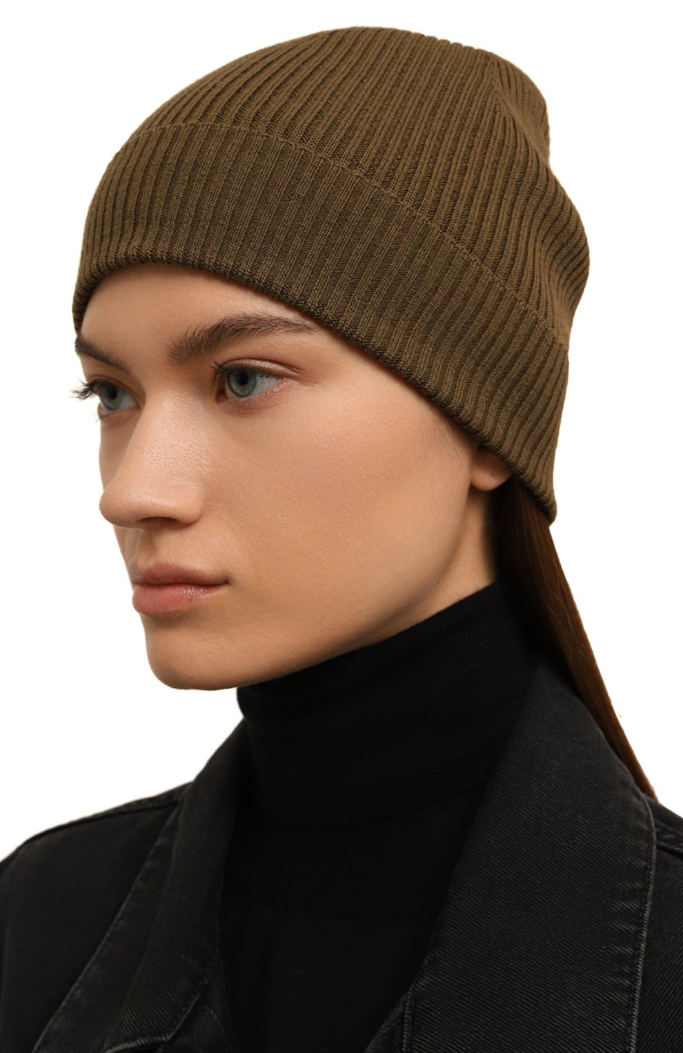 Шерстяная шапка RICK OWENS хаки цвета по цене 21100 руб., арт. RP02D3495/RIBM, фото 2 Шерстяная шапка RICK OWENS, арт. RP02D3495/RIBM, фото 2