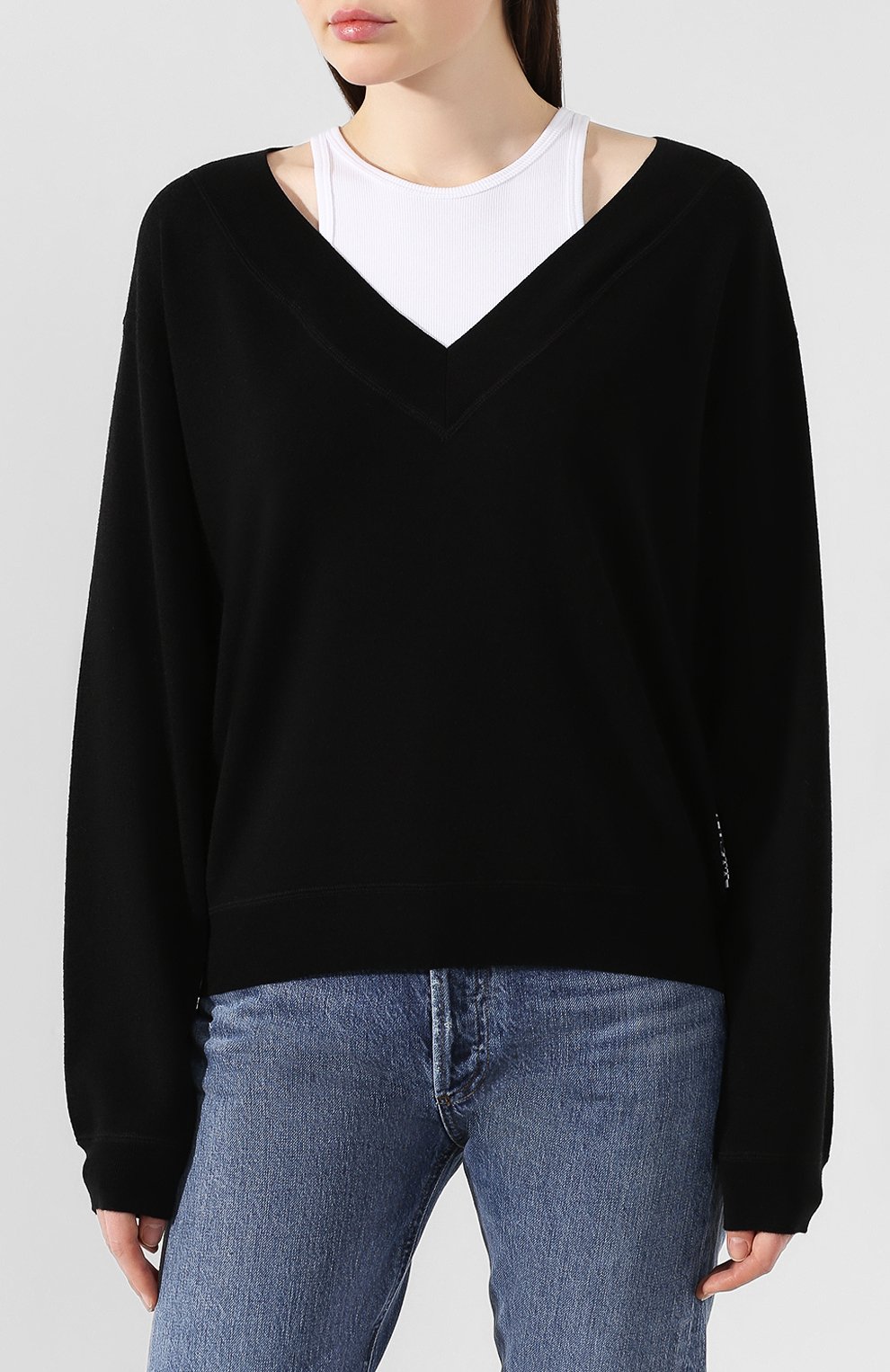Шерстяной пуловер ALEXANDERWANG.T черно-белого цвета по цене 29600 руб., арт. 4KC2191073, фото 3 Шерстяной пуловер ALEXANDERWANG.T, арт. 4KC2191073, фото 3