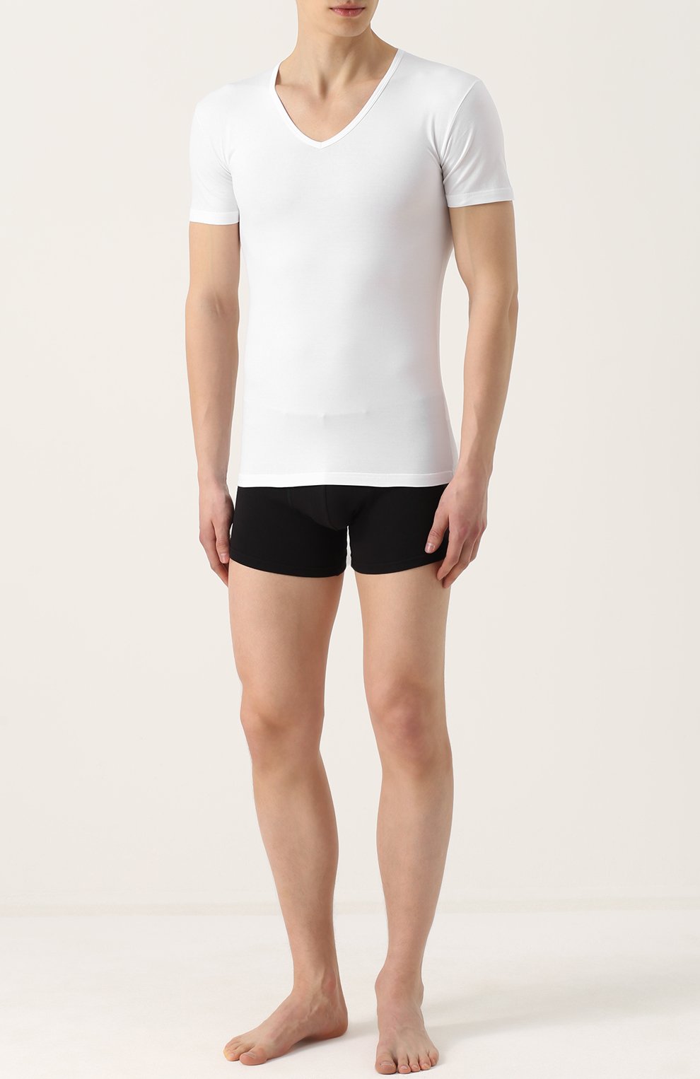 Хлопковая футболка с v-образным вырезом PEROFIL, арт. 24149, фото 2