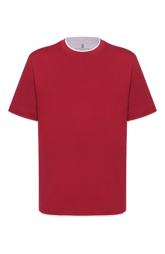 Хлопковая футболка Brunello Cucinelli M0B137427 Красный M0B137427