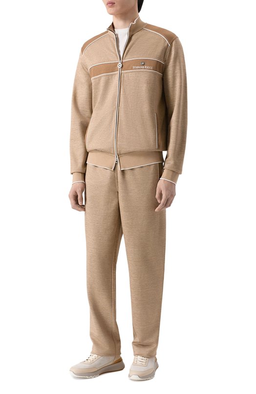 Толстовка из шелка и льна Stefano Ricci K919052R31/T26103_001 Бежевый  K919052R31/T26103_001 Фото 2