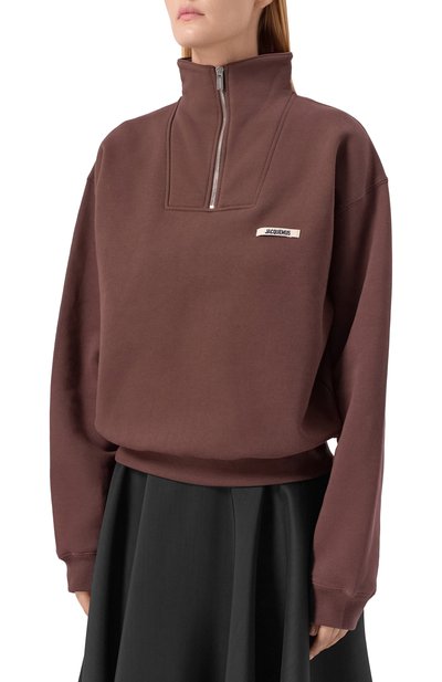 Хлопковый свитшот JACQUEMUS коричневого цвета по цене 51950 руб., арт. 25HSSW00210/AJ00174, фото 3 Хлопковый свитшот JACQUEMUS, арт. 25HSSW00210/AJ00174, фото 3