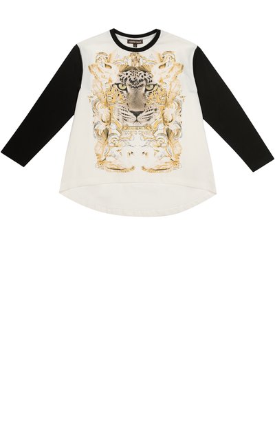 Лонгслив из эластичного хлопка с принтом ROBERTO CAVALLI, арт. 7F8020/FA170/2-6, фото 1