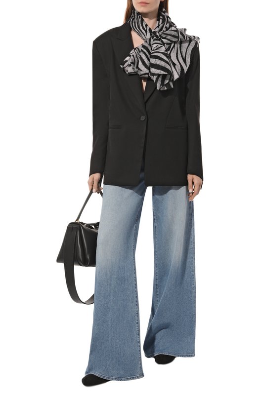 Палантин из кашемира и шелка Leonard Paris Серый, фото 2