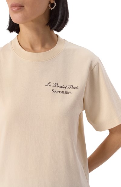 Хлопковая футболка sporty & rich x le bristol paris SPORTY AND RICH, арт. T0043517619CR01, фото 5