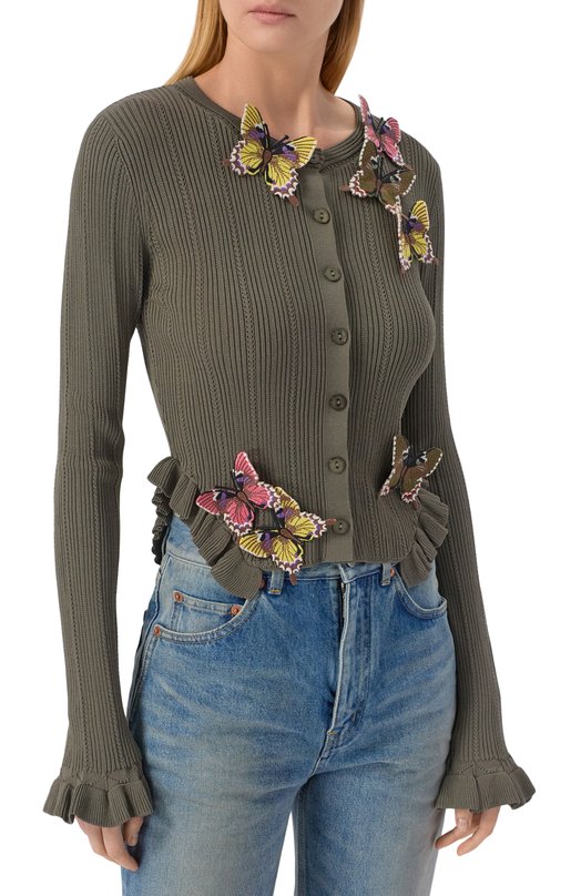 Кардиган из вискозы Blumarine 4M222A/F18753 Зелёный  4M222A/F18753 Фото 3