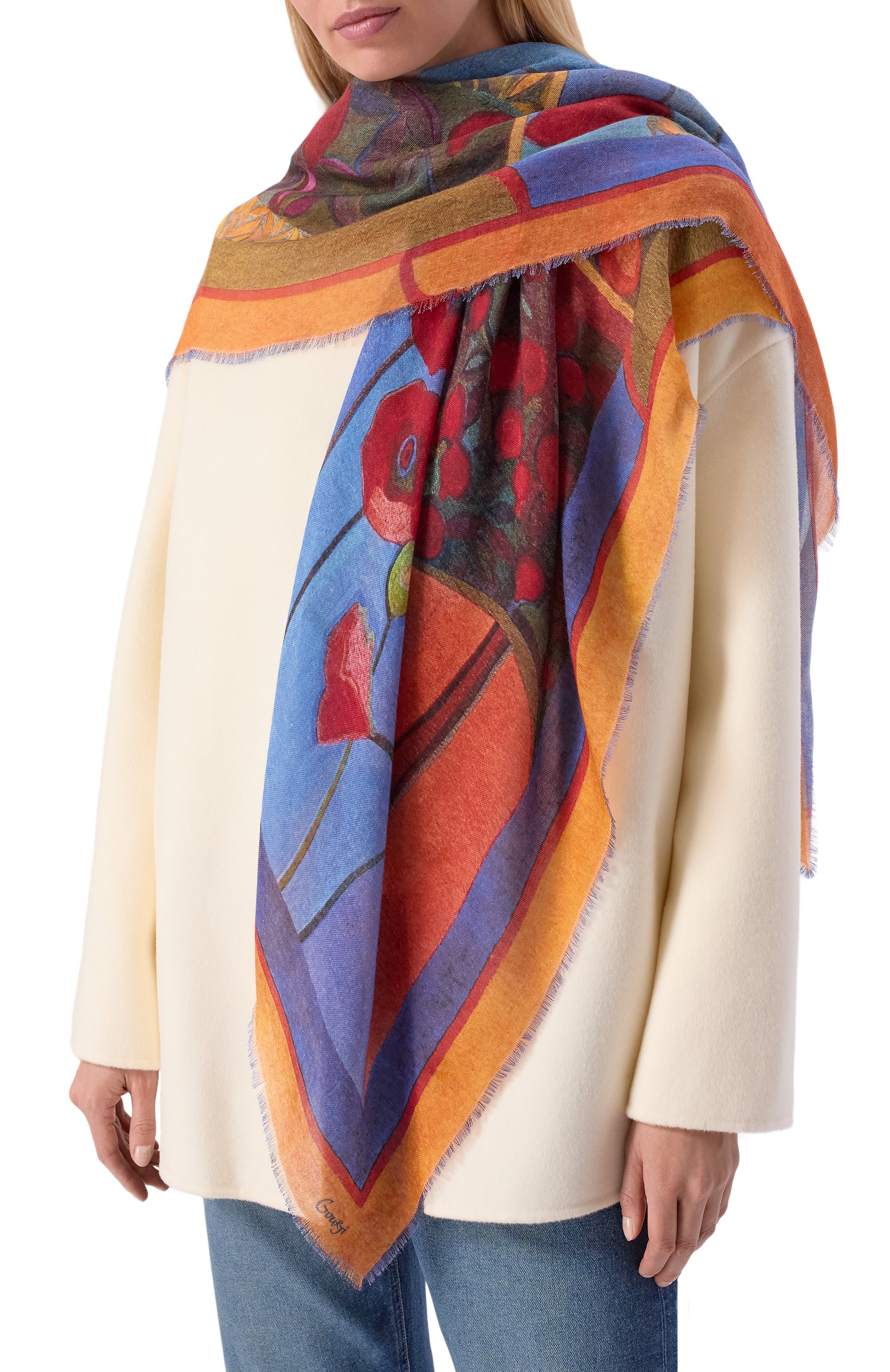 Шаль арарат из кашемира и шерсти GOURJI, арт. 91121255/514121117, фото 2