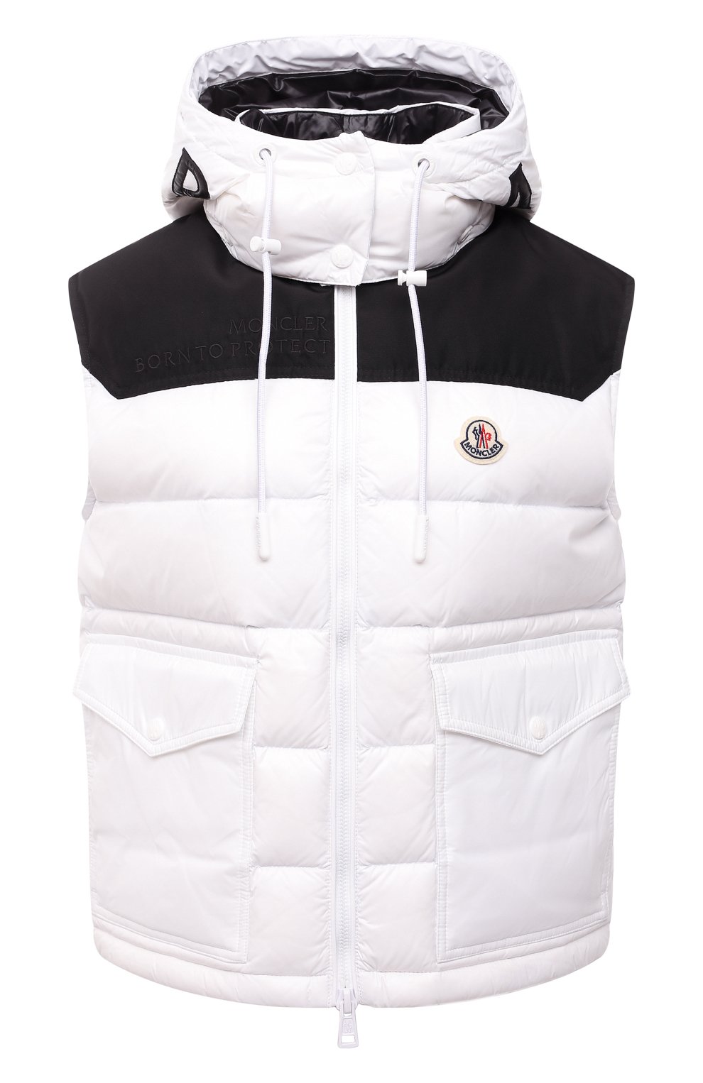 Пуховый жилет ciboure MONCLER белого цвета по цене 139500 руб., арт. H1-093-1A001-01-53A0E, фото 1 Пуховый жилет ciboure MONCLER, арт. H1-093-1A001-01-53A0E, фото 1