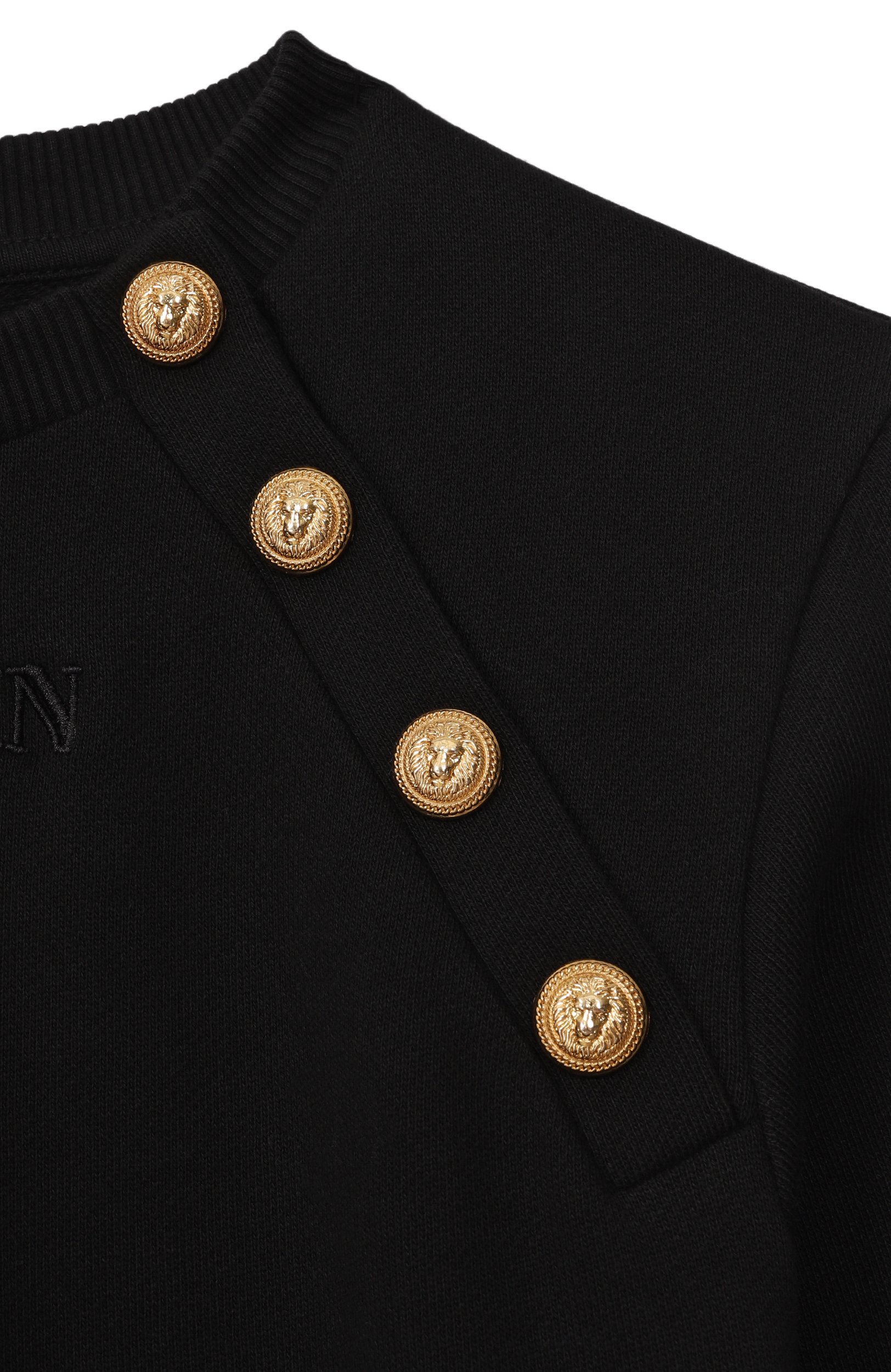 Хлопковый свитшот BALMAIN черного цвета по цене 30950 руб., арт. BZ4I10, фото 3 Хлопковый свитшот BALMAIN, арт. BZ4I10, фото 3