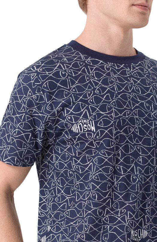 Хлопковая футболка Moschino A0703/9311 Синий  A0703/9311 Фото 5