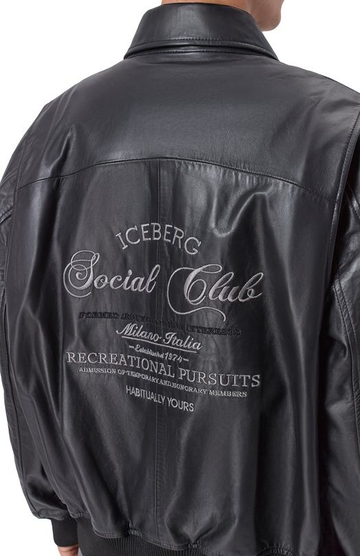 Кожаный бомбер Iceberg Z020/6805 Чёрный  Z020/6805 Фото 5
