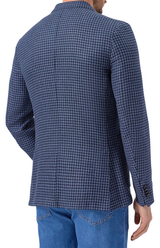 Пиджак из шелка и шерсти Zegna 1D7SG0/949703A9 Синий  1D7SG0/949703A9 Фото 5