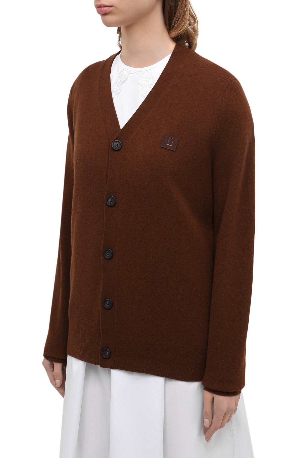 Шерстяной кардиган ACNE STUDIOS коричневого цвета по цене 28300 руб., арт. C60015/W, фото 3 Шерстяной кардиган ACNE STUDIOS, арт. C60015/W, фото 3