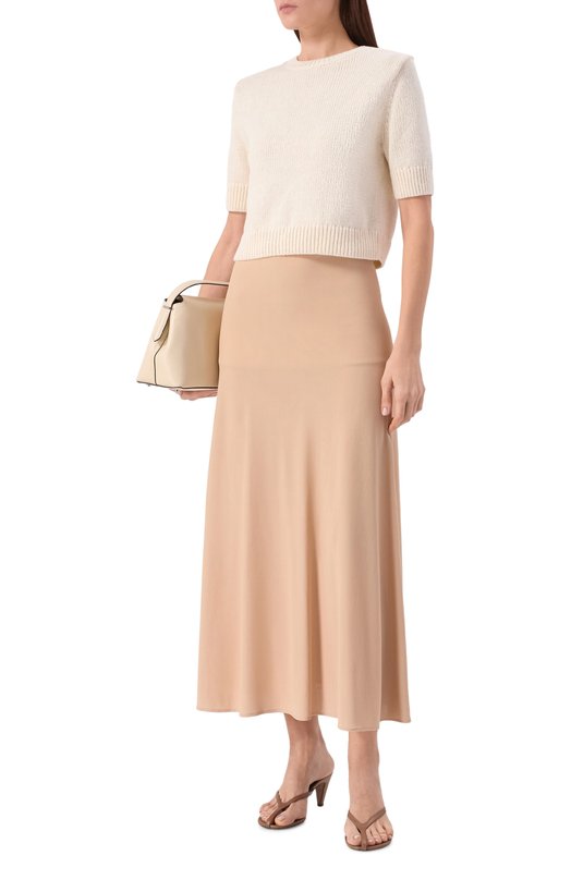 Хлопковый пуловер 12 STOREEZ 135833 Кремовый  135833 Фото 2