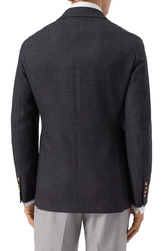 Пиджак из шерсти и кашемира Brunello Cucinelli MV4127BND Серый  MV4127BND Фото 6