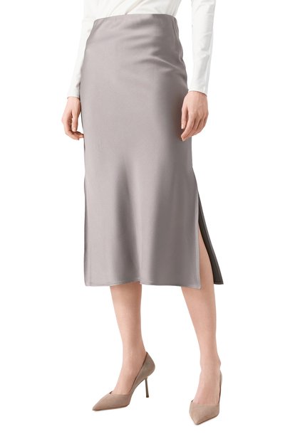 Атласная юбка BRUNELLO CUCINELLI, арт. MPH38G3414, фото 3