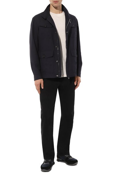 Куртка из хлопка и кашемира CORTIGIANI темно-синего цвета по цене 261500 руб., арт. 7CG618, фото 2 Куртка из хлопка и кашемира CORTIGIANI, арт. 7CG618, фото 2