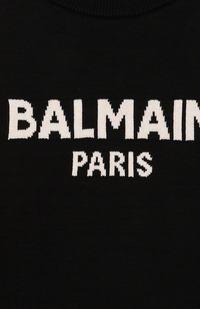 Хлопковый пуловер BALMAIN черного цвета по цене 34450 руб., арт. BY9P60, фото 3 Хлопковый пуловер BALMAIN, арт. BY9P60, фото 3
