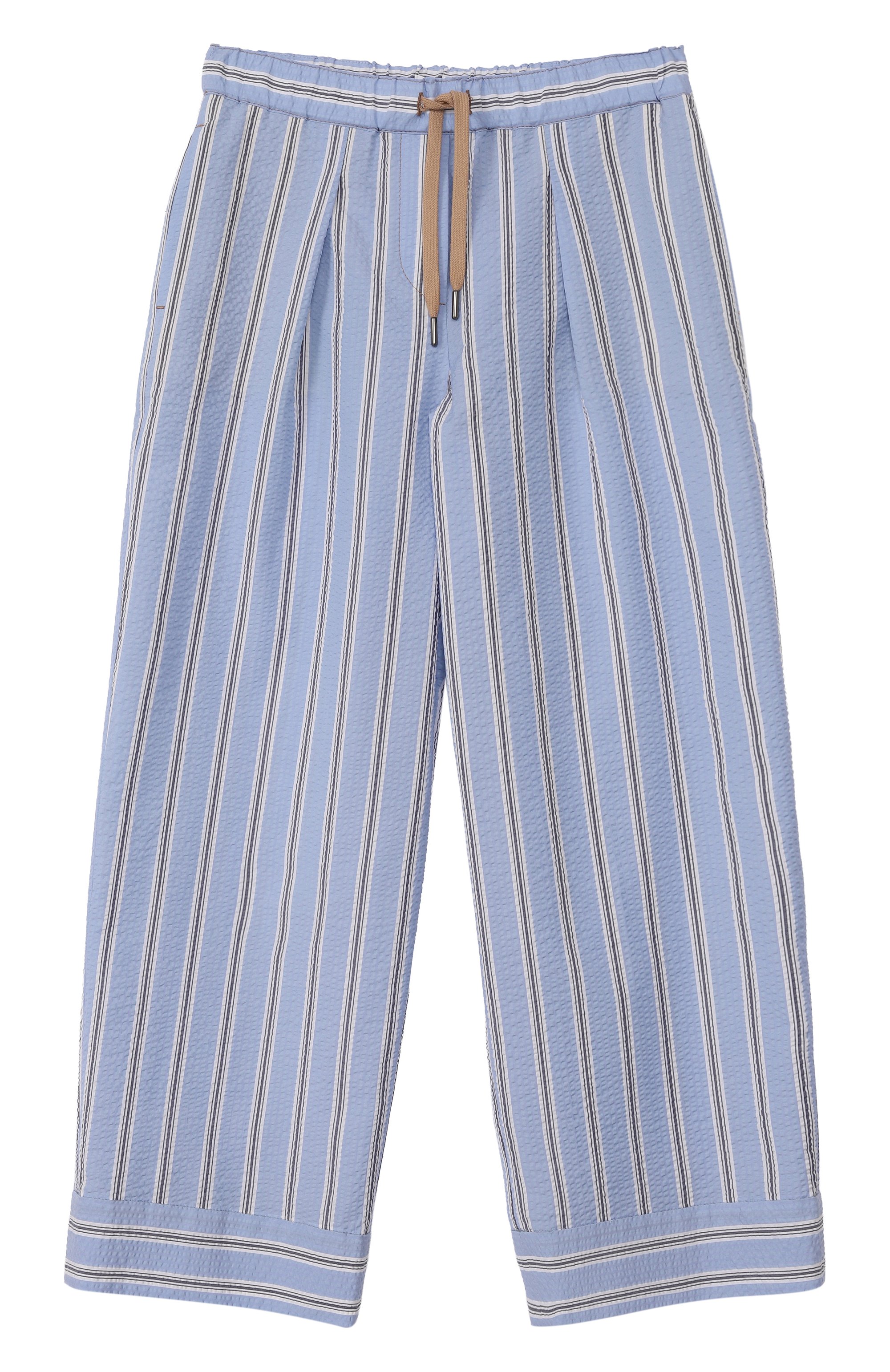 Хлопковые брюки BRUNELLO CUCINELLI голубого цвета по цене 64050 руб., арт. BL111P255B, фото 1 Хлопковые брюки BRUNELLO CUCINELLI, арт. BL111P255B, фото 1