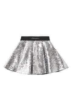 Детская юбка DOLCE & GABBANA серебряного цвета, арт. L55I44/FLSIW/2-6 | Фото 1 (Материал сплава: Проставлено; Нос: Не проставлено; Случай: Вечерний; Материал внешний: Синтетический материал; Ростовка одежда: 4 года | 104 см, 6 лет | 116 см, 5 лет | 110 см)