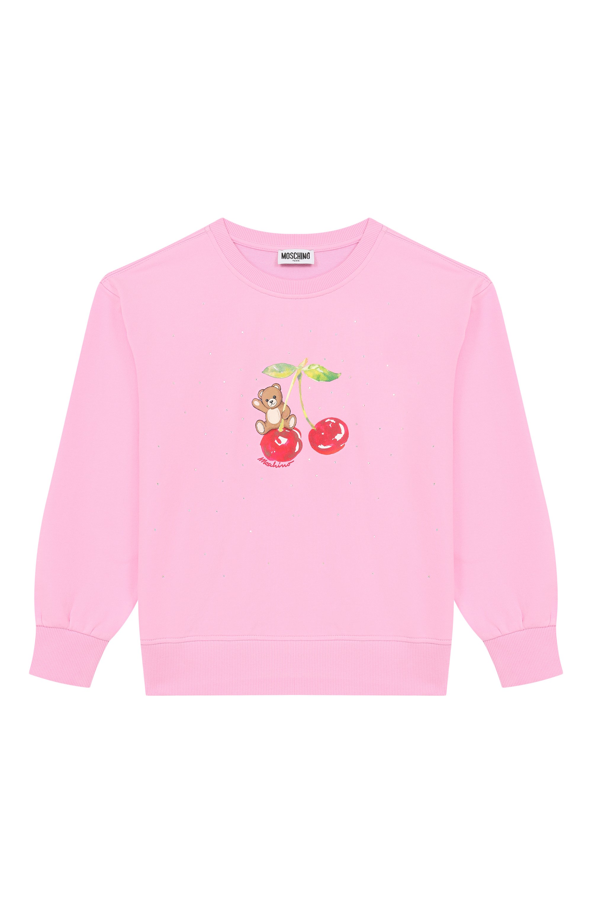 Хлопковый свитшот с отделкой стразами MOSCHINO, арт. HDF060/LDA25, фото 1