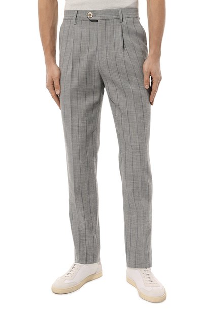 Брюки из хлопка и шерсти BRUNELLO CUCINELLI, арт. MS484B2299, фото 3