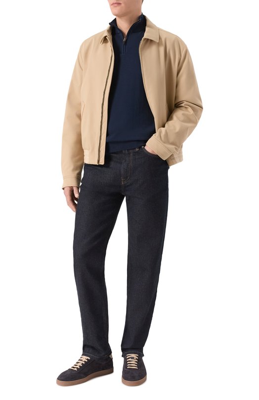 Хлопковый джемпер Canali C0015/MK02459 Синий  C0015/MK02459 Фото 2