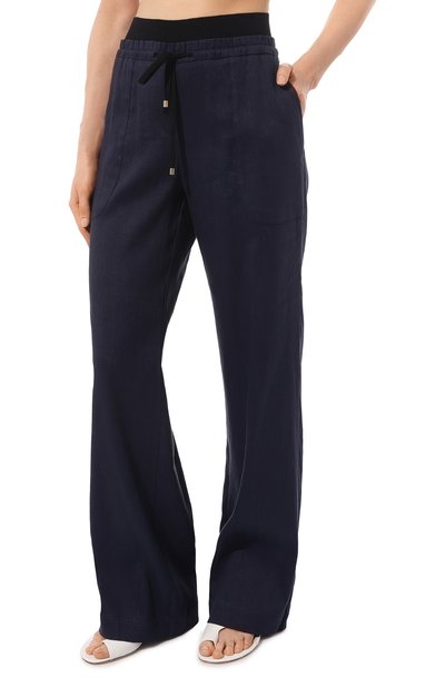 Брюки изо льна и вискозы LORENA ANTONIAZZI темно-синего цвета по цене 77100 руб., арт. P2352PA43A/3347, фото 3 Брюки изо льна и вискозы LORENA ANTONIAZZI, арт. P2352PA43A/3347, фото 3