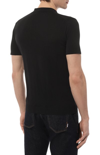 Хлопковое поло DANIELE FIESOLI черного цвета по цене 17550 руб., арт. DF0305, фото 4 Хлопковое поло DANIELE FIESOLI, арт. DF0305, фото 4