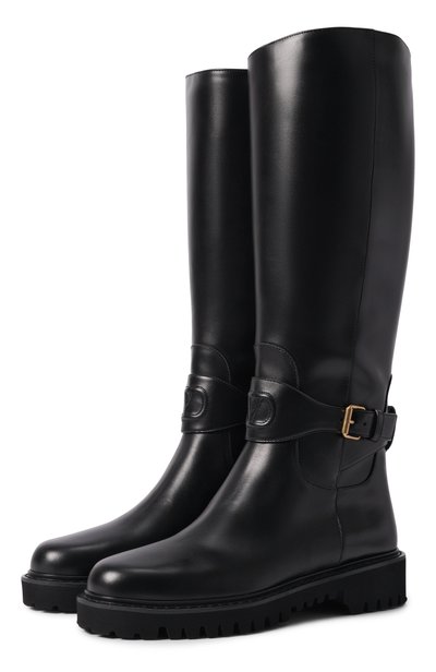 Женские кожаные сапоги vlogo signature VALENTINO, арт. 9W2S0QA3/VQK