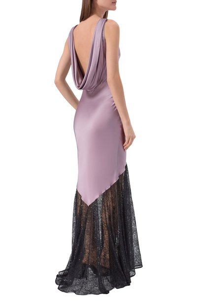 Атласное платье NINA RICCI сиреневого цвета по цене 228000 руб., арт. 26PCR0067/SE1415, фото 3 Атласное платье NINA RICCI, арт. 26PCR0067/SE1415, фото 3