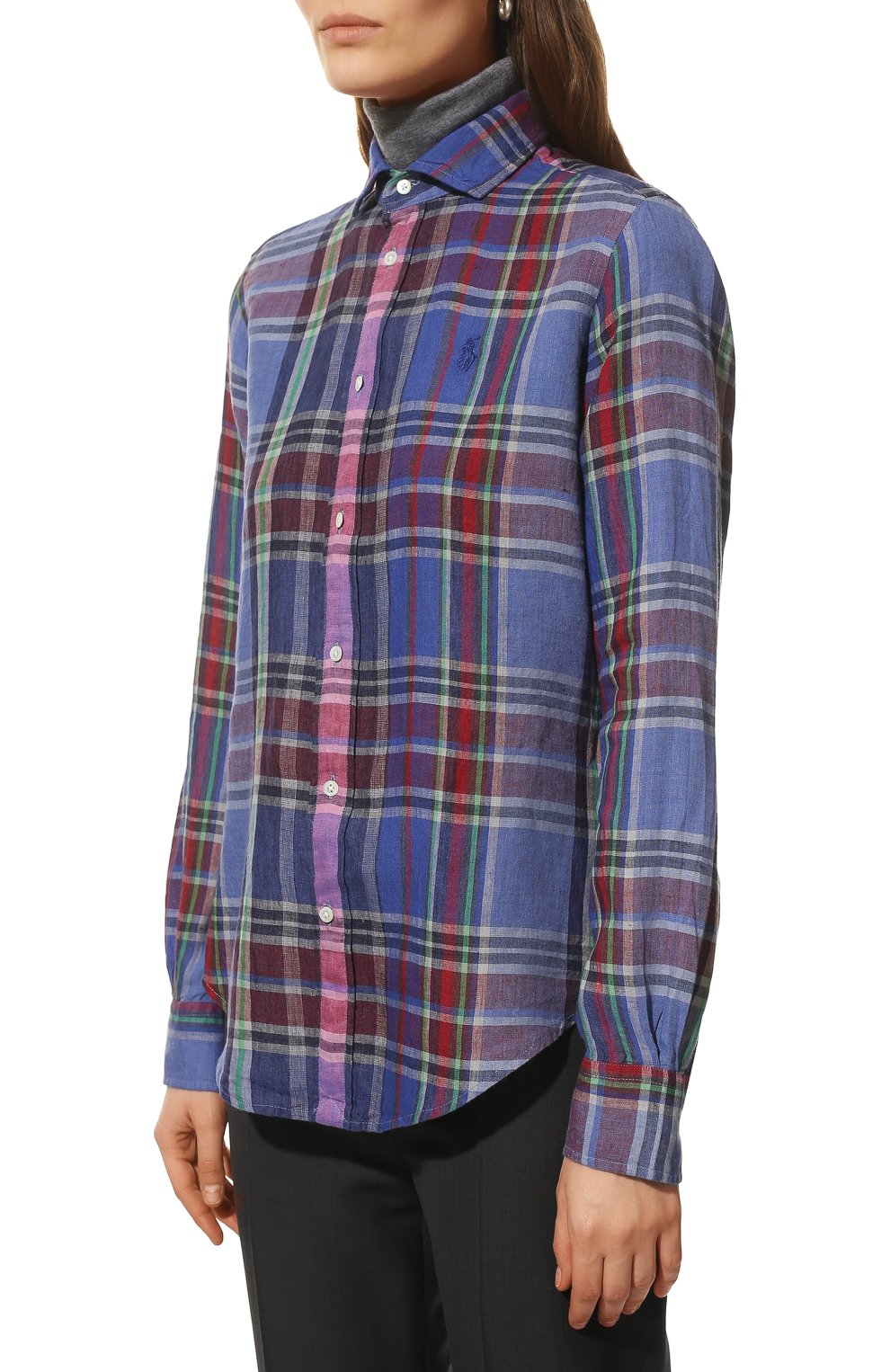 Льняная рубашка POLO RALPH LAUREN темно-синего цвета по цене 15750 руб., арт. 211827695, фото 3 Льняная рубашка POLO RALPH LAUREN, арт. 211827695, фото 3
