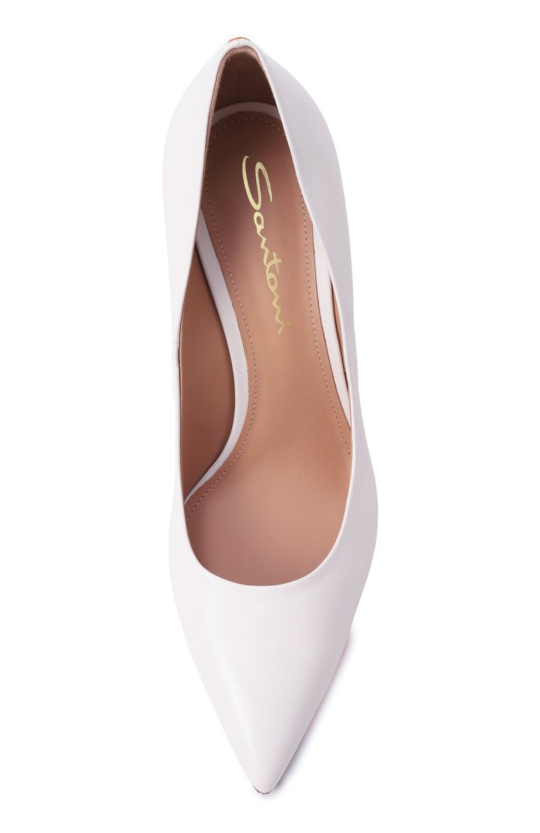 Женские кожаные туфли SANTONI белого цвета, арт. WDIG70945HI2NSZA | Фото 6 (Подошва: Плоская; Материал внешний: Натуральная кожа; Материал внутренний: Натуральная кожа; Каблук высота: Высокий; Каблук тип: Шпилька)