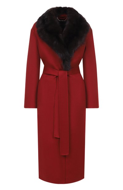 Женское кашемировое пальто с отделкой из соболя KITON, арт. D60623DK05I3815