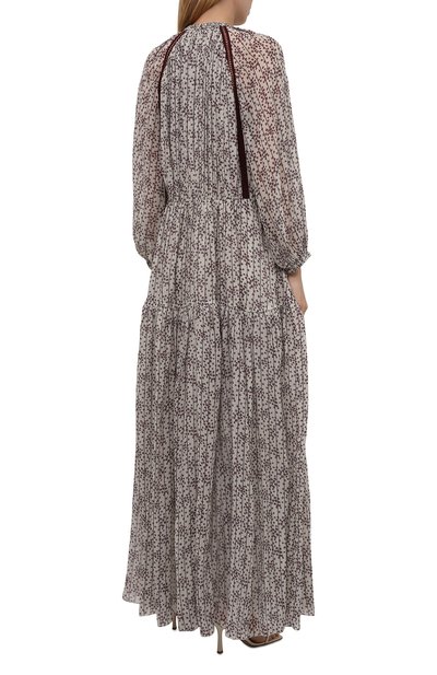 Шелковое платье CHLOÉ серого цвета по цене 413500 руб., арт. CHC21AR031310, фото 4 Шелковое платье CHLOÉ, арт. CHC21AR031310, фото 4