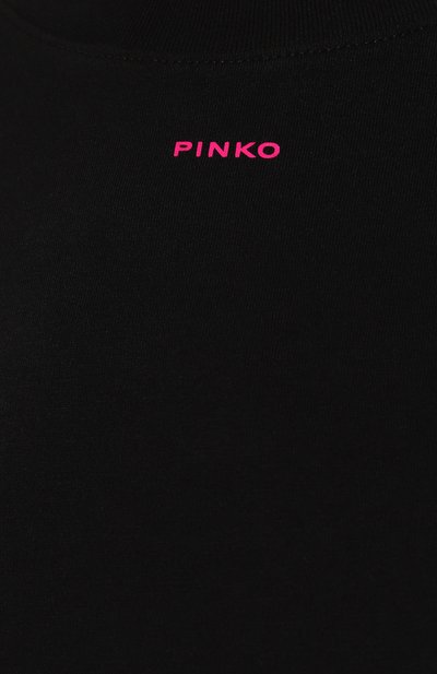 Хлопковая футболка PINKO черного цвета по цене 6900 руб., арт. 100373/A0KP, фото 5 Хлопковая футболка PINKO, арт. 100373/A0KP, фото 5