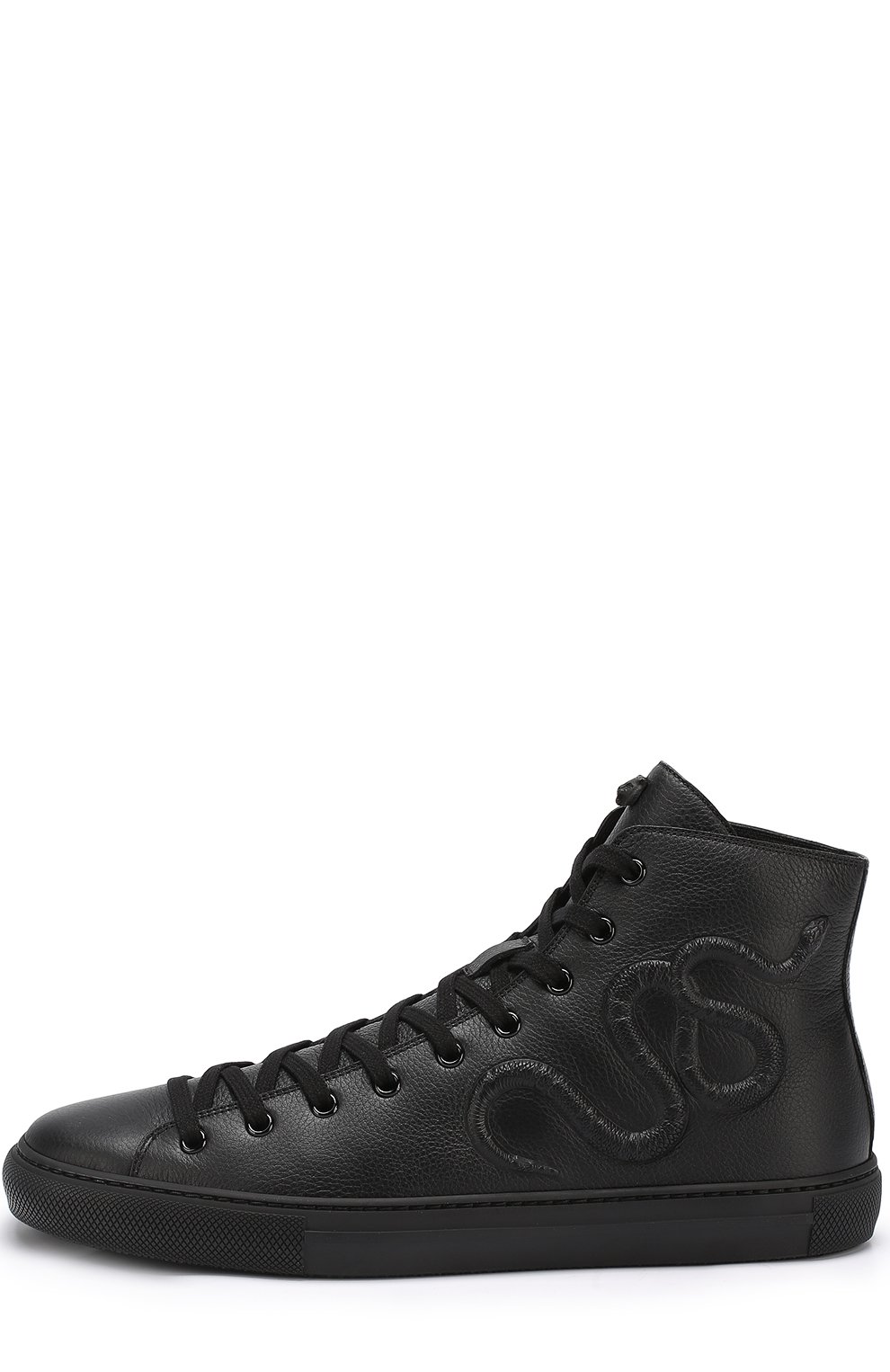 Высокие кожаные кеды с фактурной отделкой GUCCI, арт. 449989/BX030, фото 2