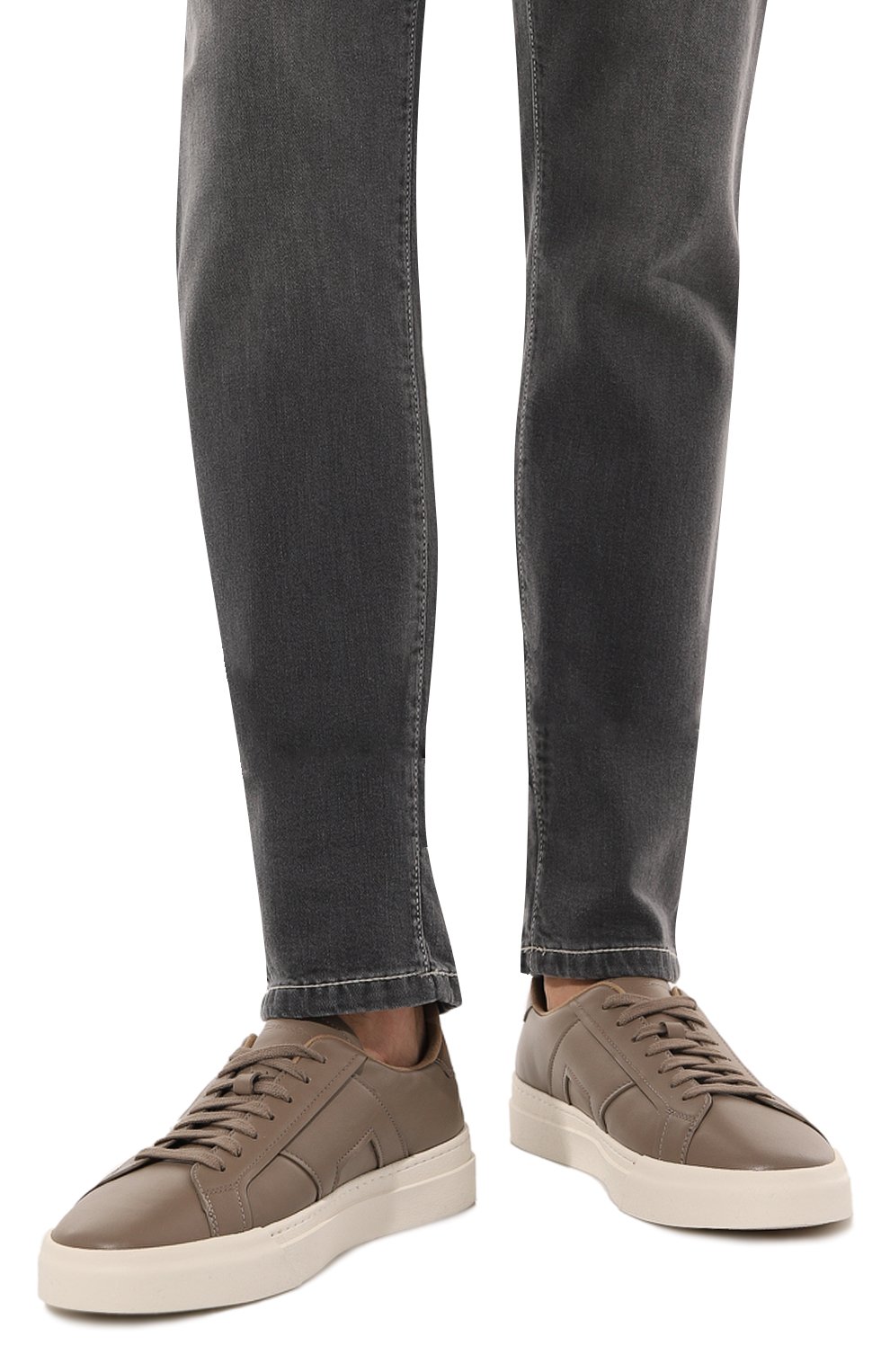 Кожаные кеды gloria SANTONI бежевого цвета по цене 57950 руб., арт. MBGG21967PNNKDRX, фото 3 Кожаные кеды gloria SANTONI, арт. MBGG21967PNNKDRX, фото 3