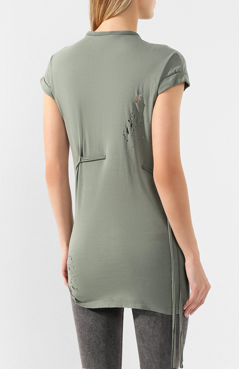 Хлопковая футболка DSQUARED2 хаки цвета по цене 42500 руб., арт. S75CU0958/S21600, фото 4 Хлопковая футболка DSQUARED2, арт. S75CU0958/S21600, фото 4