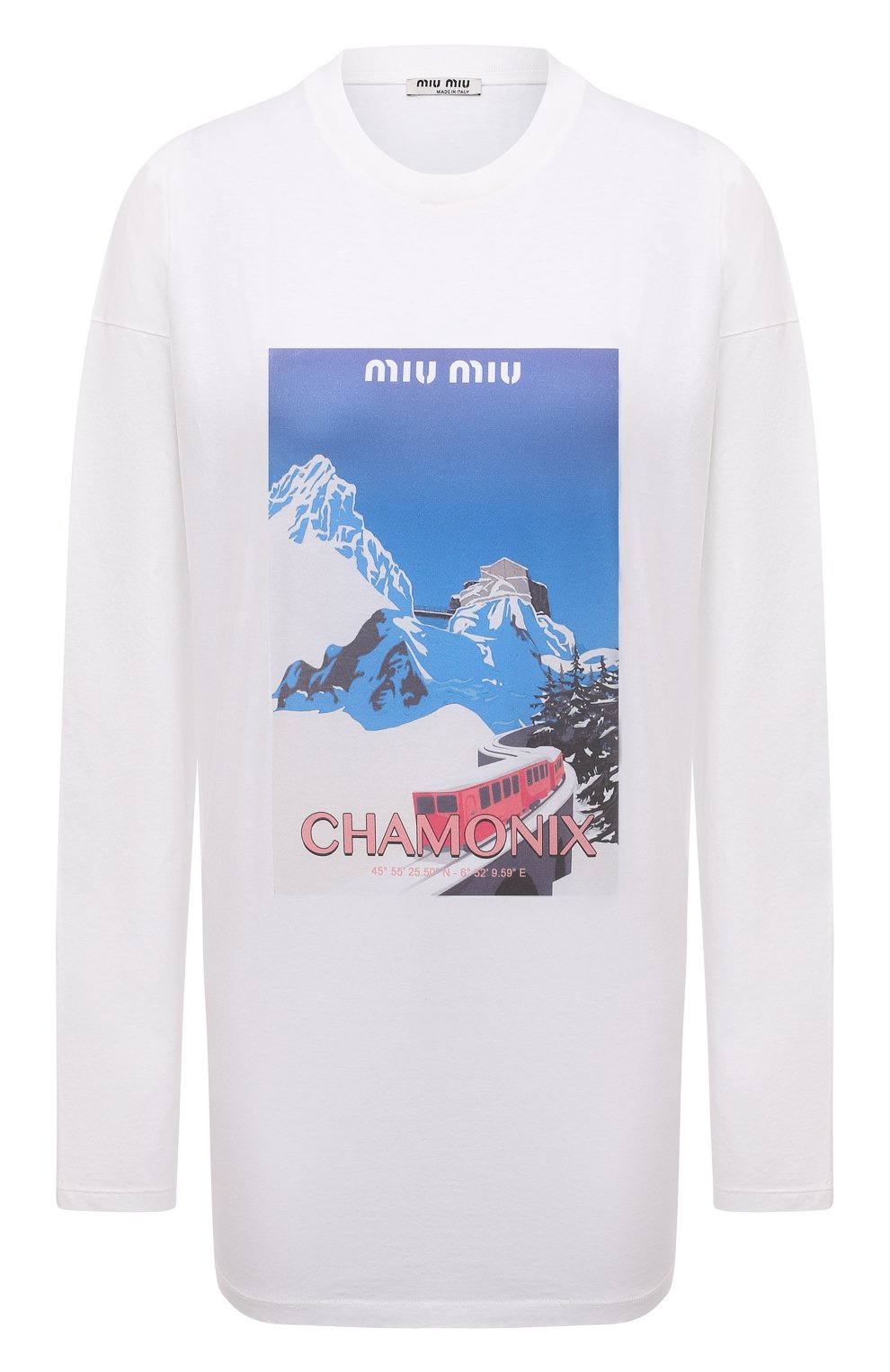 Хлопковый лонгслив MIU MIU, арт. MJL796-1Z3J-F0009, фото 1