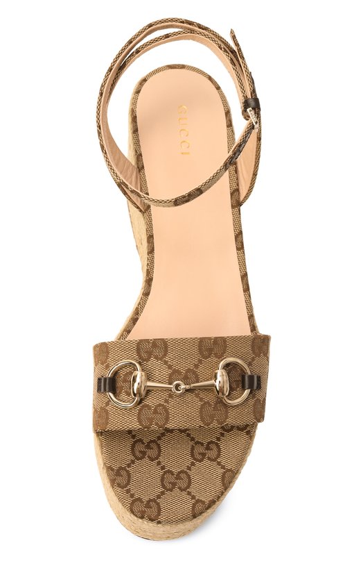 Текстильные босоножки Gucci 816692/H6320 Бежевый  816692/H6320 Фото 6
