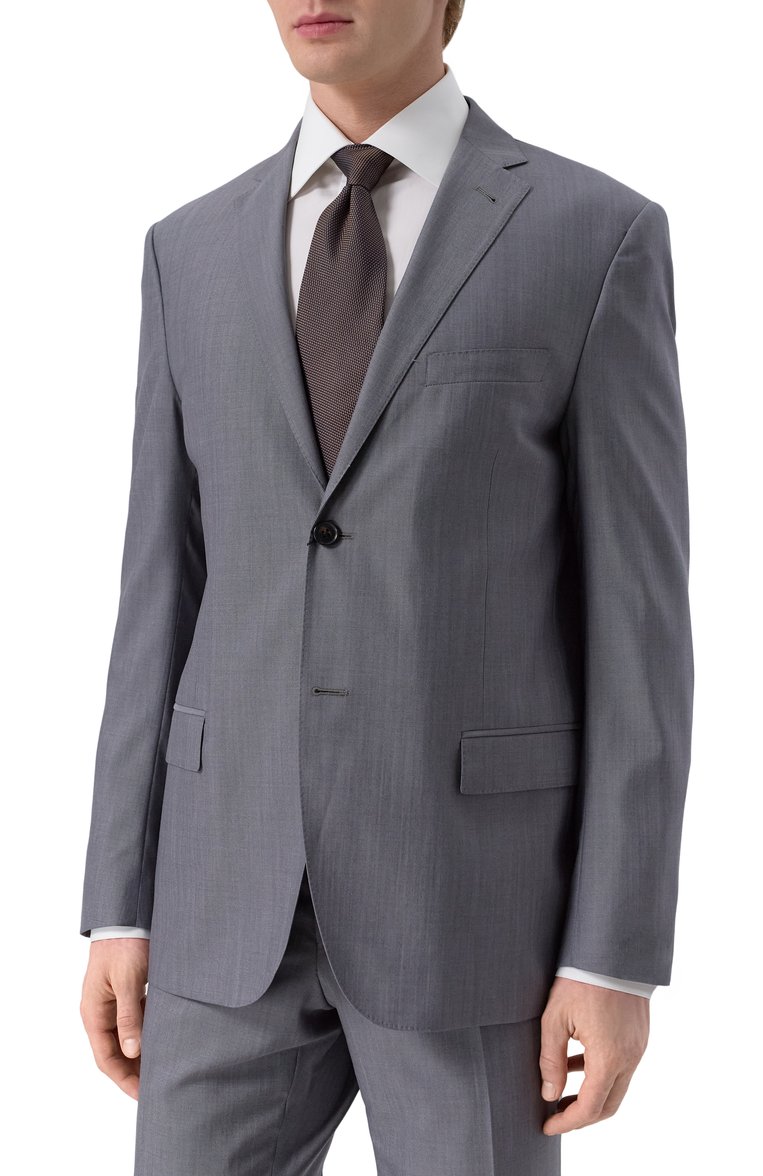 Мужской шерстяной костюм CORNELIANI серого цвета, арт. 256005-2518414_SET | Фото 3 (Материал внешний: Шерсть; Рукава: Длинные; Стили: Классический; Костюмы М: Однобортный)