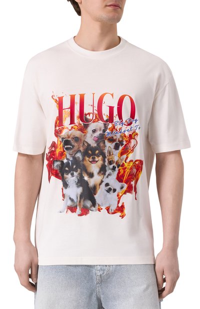 Хлопковая футболка HUGO, арт. 50538259, фото 3