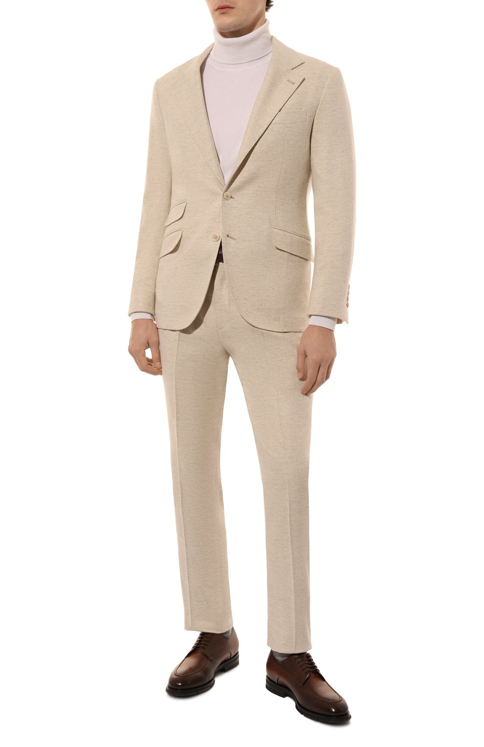 Шерстяной костюм BRUNELLO CUCINELLI светло-бежевого цвета по цене 721000 руб., арт. MY451LDWH, фото 2 Шерстяной костюм BRUNELLO CUCINELLI, арт. MY451LDWH, фото 2
