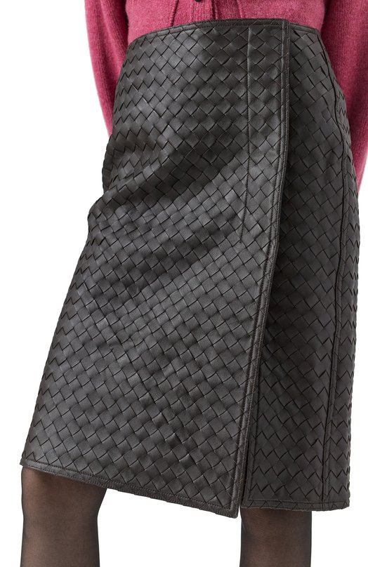 Кожаная юбка Bottega Veneta 795891/V2JG0 Коричневый  795891/V2JG0 Фото 5
