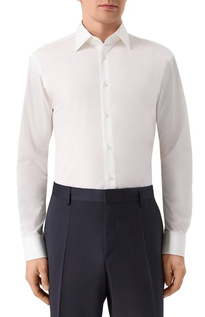 Хлопковая сорочка BRIONI белого цвета по цене 75400 руб., арт. RCB10M/0A04Q, фото 3 Хлопковая сорочка BRIONI, арт. RCB10M/0A04Q, фото 3